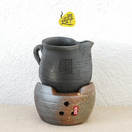 日式功夫茶具 煮茶炉烤茶器 手工粗陶土陶  耐热加热粗陶茶具套装