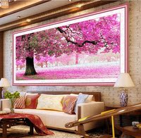 3D印花卧室十字绣新款客厅大幅爱情风景初恋的地方樱花树