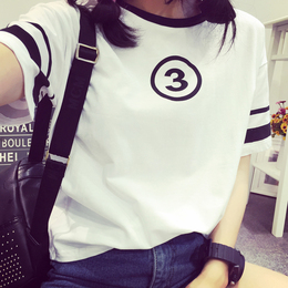 2016夏季新款大码女装韩版宽松短袖上衣女学生短袖百塔T恤女