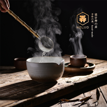 弄子里景德镇手工粗陶瓷器日式分茶碗泡茶具洗茶碗陶土抹茶