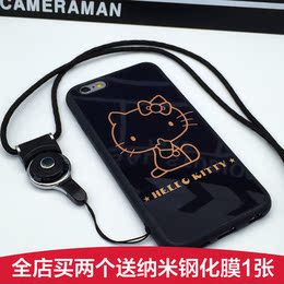hello Kitty苹果iPhone6s手机壳Plus可爱KT猫卡通i6p硅胶挂绳软套