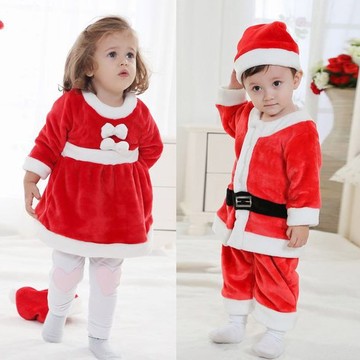 儿童圣诞节服装 男女童圣诞裙宝宝圣诞表演服 婴儿圣诞连体衣套装