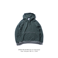 2016S/S Striped Sweater原创春秋新款条纹连帽卫衣男休闲外套潮