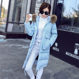 2015冬装新款韩版超大毛领羽绒服女中长款修身加厚大码女装外套潮
