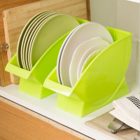 厨房餐盘整理架 优质食用级塑料餐具沥水架糖果色餐盘碟收纳架056