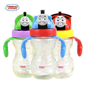 托马斯儿童水杯 宝宝学饮杯吸管杯 双柄重力饮水杯幼儿防漏喝水杯