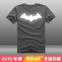 【2015年夏】独家蝙蝠侠游戏版阿卡姆骑士反光T恤全棉短袖夏装