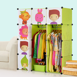 DIY折叠儿童塑料组装树脂简易衣柜大号魔片组合衣橱衣服收纳柜子
