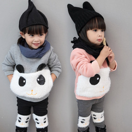 2015秋冬款女童纯棉套装 1-2-3-4-5岁宝宝两件套中小儿童卫衣套装