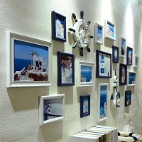复合实木照片墙 欧式地中海客厅相片墙 创意组合相框墙 挂墙相框