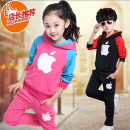 童装2015新秋款韩版女童男童秋装套装中大儿童两件套运动休闲衣服