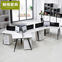 上海魅格办公家具办公桌 欧式屏风办公桌3/6人职员办公桌椅组合