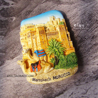 EISU●世界旅游摩洛哥  马拉喀什古城 骆驼 冰箱贴 收藏品●