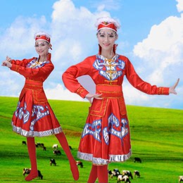 厂家直销装少数民族红色2015新款内蒙古族舞蹈服饰广场舞女演出服