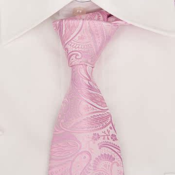 包邮新款粉色领带正品男韩版商务正装领带8cm新郎结婚领带礼盒装
