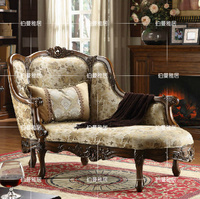 美式简约贵妃椅 美人榻 欧式贵妃椅古典布艺沙发椅躺椅 卧室沙发
