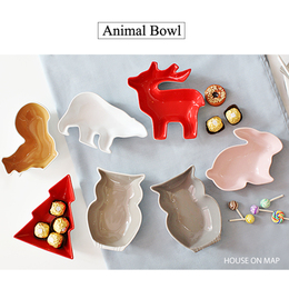 瓷家友陶森灵系列卡通陶瓷碗创意餐具动物小碗零食碗沙拉碗糖果碗