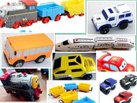 奋铭轨道玩具配件小汽车、新干线百变小汽车巴士、轨道小汽车玩具