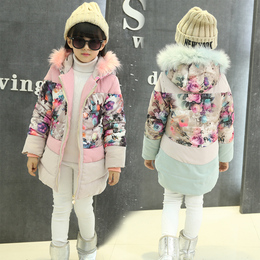 童装女童棉衣外套2015冬装新款中大童韩版加厚中长款儿童棉服棉袄