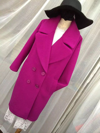 EJOBAS正品新款韩国订单气质韩范宽松茧型羊毛呢子大衣长外套女装