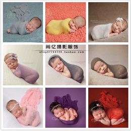 2016儿童摄影服装 国外进口新生儿婴儿百天宝宝拍照弹力裹布毯子