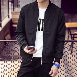 2015秋季青年男士薄款夹克休闲韩版修身立领外套棒球服潮男夹克衫