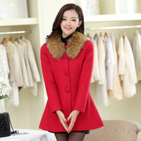 正品高端呢子大衣2015冬装新款韩版中长款修身加棉加厚毛呢外套女
