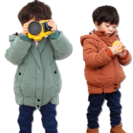童装男童冬装2015新款韩版儿童夹棉加厚外套宝宝棉衣棉服中长款潮