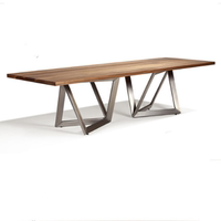美式复古铁艺餐桌书桌会议桌loft实木办公桌工作台长桌个性电脑桌