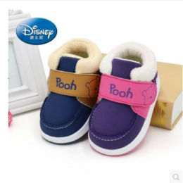 迪士尼正品新款棉鞋宝宝学步鞋男童女童保暖防滑鞋子婴儿鞋