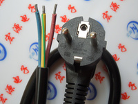 单头 欧标电源线 三孔插头线 250V 欧式电源线 0.75平方 1.5米