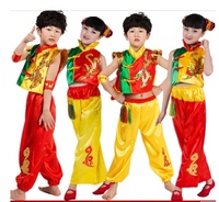 新款儿童演出服装女童龙凤演出服表演男童秧歌民族舞蹈服