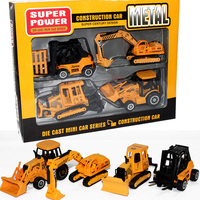 特价 儿童合金工程车玩具套装 挖土机挖掘机叉车推土机铲土机模型