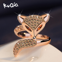 KUQIQ 戒指 女 食指 时尚 对戒 尾戒 指环  狐狸 情侣 可调节 男