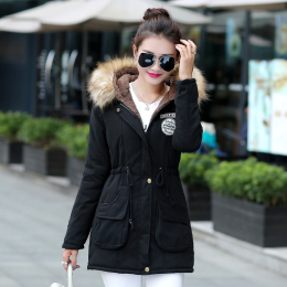韩版冬款加肥加大码羊羔毛女大棉衣棉服女中长款连帽加厚加绒外套
