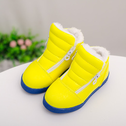 儿童雪地靴2015冬季新款女童靴子潮韩版男童短靴宝宝防水防滑童鞋