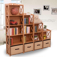 特价楠竹书架书柜儿童书架储物柜宜家简易实木玩具收纳柜子置物架