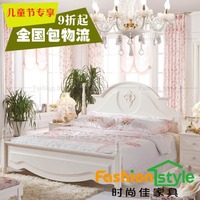 韩式田园床 欧式床实木床 公主床双人床1.8米 特价成人套房2BT805