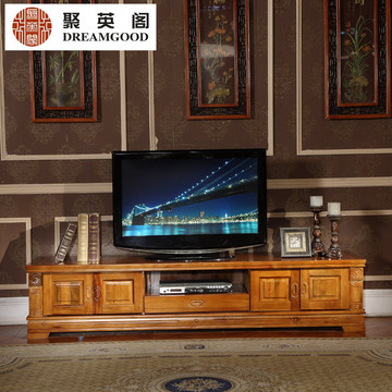 中式实木电视柜 现代中式新古典香樟木地柜 客厅家具储物柜 特价