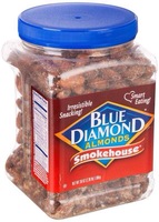 美国原装进口蓝钻烟熏大杏仁无壳坚果零食品Blue Diamond无添加