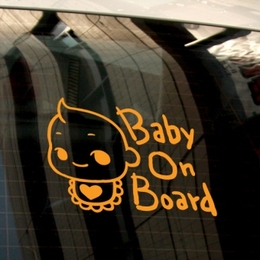 cute baby 婴儿在车内提示车贴 婴儿房壁贴车窗玻璃贴 雅风墙贴纸