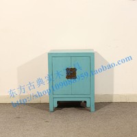 新中式新古典简约现代实木榆木床头柜小柜储物柜古典工艺 14B352