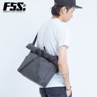 F5S原创设计潮牌卷盖邮差包 单肩斜挎手提包方包 潮男电脑ipad包