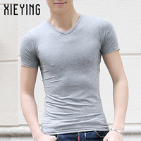 2015年夏季新款莫代尔棉V领短袖T恤  男 鸡心领韩版男装上衣透气
