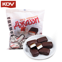 俄罗斯进口KDV黑白爵士糖500克夹心巧克力软糖婚庆喜糖零食满包邮