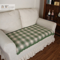 【吾家】防滑沙发垫四季布艺美式全棉棉麻绿色沙发坐垫田园沙发巾
