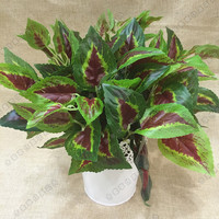 新款仿真绿植室内装饰红紫苏把束植物墙配叶装饰假植物厂家批发