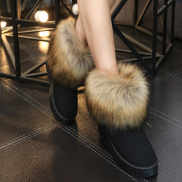 2015冬季新款韩版厚底雪地靴短靴平底棉靴棉鞋女靴子毛毛女鞋