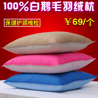 2015新款独特AB版15色 白鹅毛羽绒枕头枕芯护颈椎保健枕单人枕头