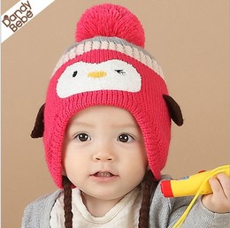 儿童帽子秋冬宝宝帽子3-6-12个月婴儿帽子1-2岁小孩毛线帽男女童